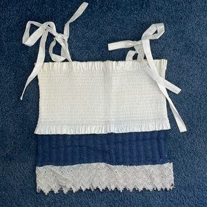 English Factory Cotton/Knit Blouse